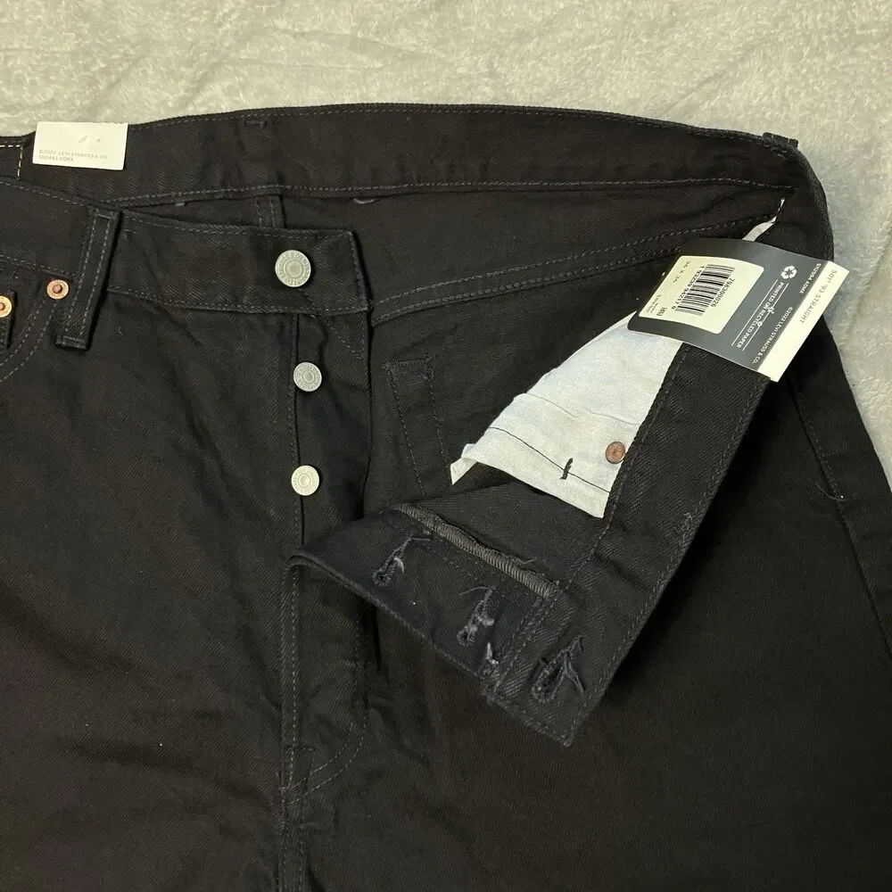 Levi's 501 Jeans Mens 36x36 Black 93’ Straight Denim Button Fly Regular Fit Tall